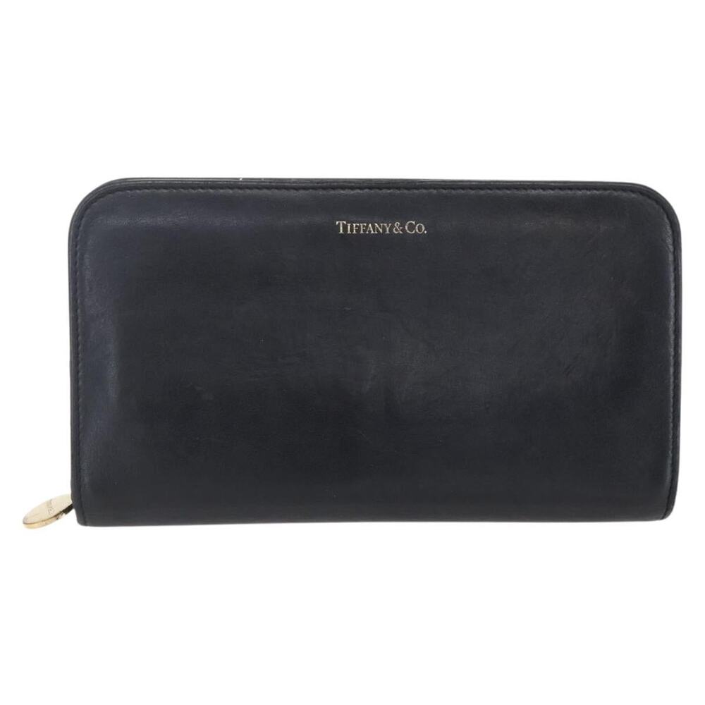 Tiffany & Co. Leather Long Wallet Black